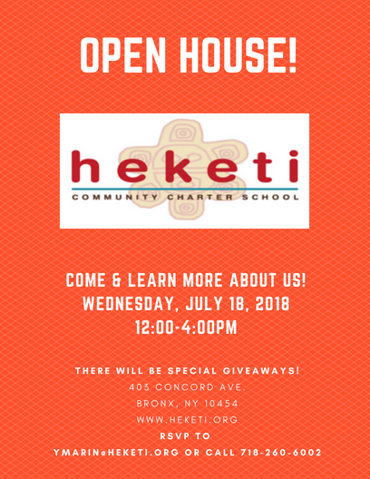 July 18 Open House for New and Prospective Heketi Families! /  ¡18 de julio Dia de Visita para Familias Nuevas y Futuras de Heketi!