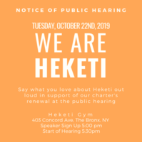 Public hearing to renew Heketi's charter! 